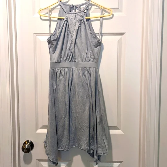 Moulinette Soeurs Dresses | Dusty Blue Greek Goddess Soft Viscose Dress Anthropologie Moulinette Soeurs | Color: Blue | Size: Xs | Jackiestan's Closet